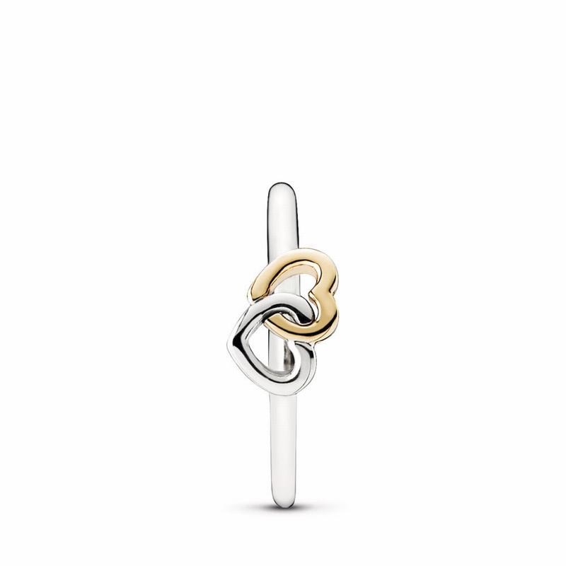 Pandora Heart To Heart Promise Ring Ireland - Two Tone - 805632EPG